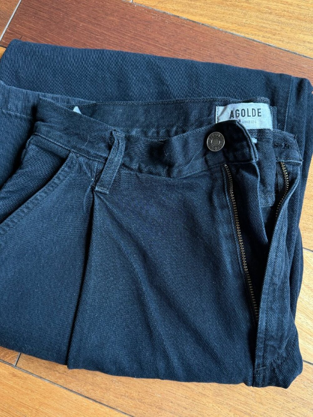Agolde Ellis Wide Leg Jeans - Crushed (Faded Black) - 27 - Picture 3 of 3